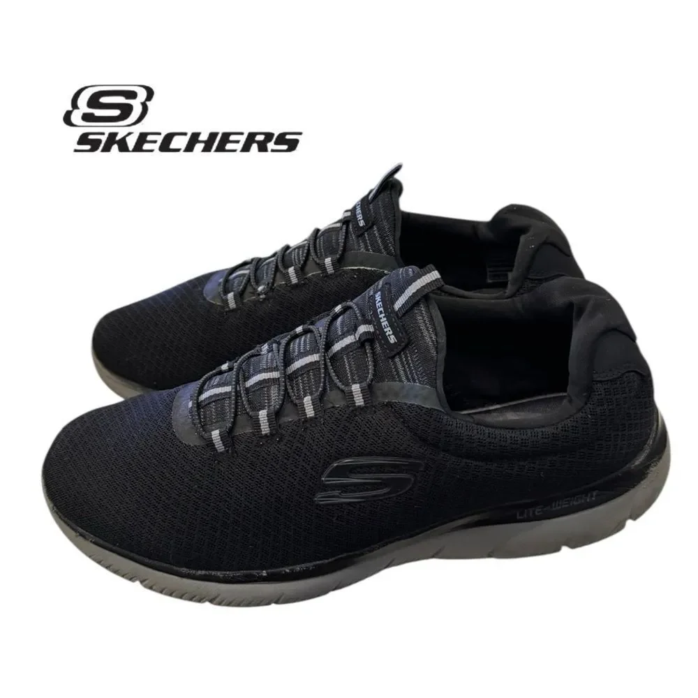 Skechers Men's Black Charcoal Summits Trainers Sneakers 10